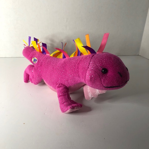 Ganz Webkinz Ribbon Pink Iguana No Code Pink Glitter Plush Stuffed Animal - Picture 2 of 6